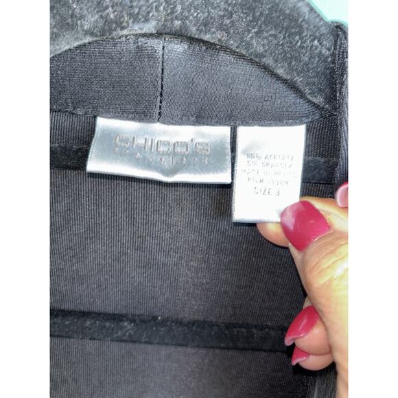 Chicos Travelers Size 3 US XL Cardigan Sweater Slinky Fabric With Pockets - Picture 5 of 8